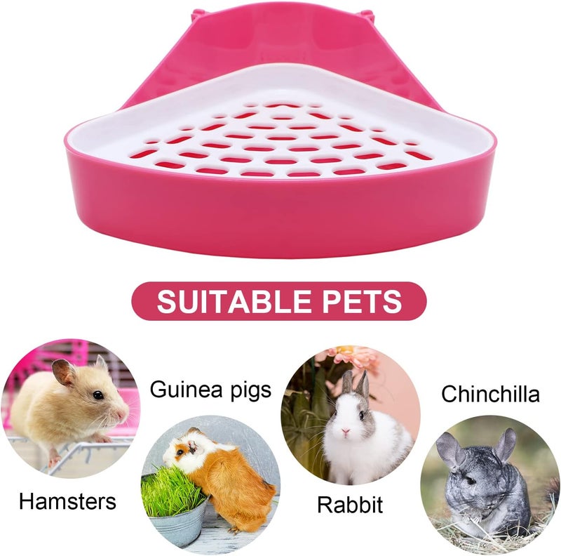 Litewoo Rabbit Litter Box Toilet Bunny Corner Litter Pan Pet Toilet Potty for Guinea Pigs Hamster Chinchilla Ferret Rabbit Small Animal (Pink) - Image 5